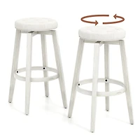 Tabourets de bar pivotants avec structure en bois caoutchouc – Ensemble de 2