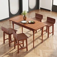 Swivel Dining Chair Set of 2, Low Back and Curved Seat - Walnut