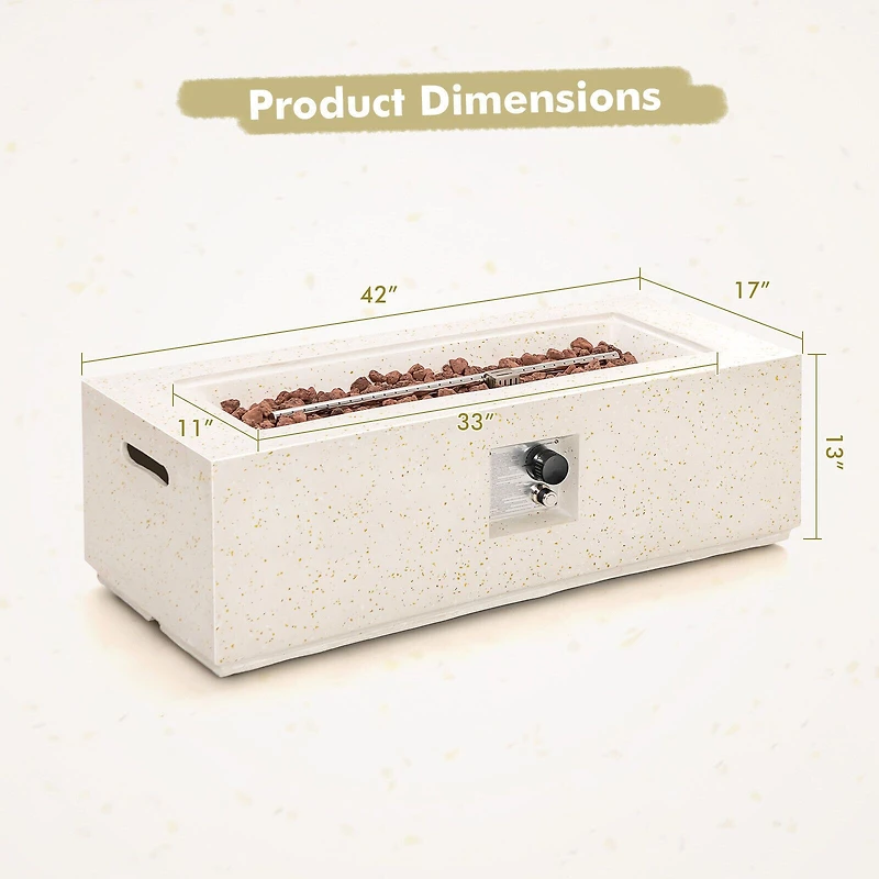 Table de foyer en terrazzo avec housse en PVC - blanc