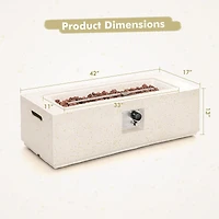 Table de foyer en terrazzo avec housse en PVC - blanc