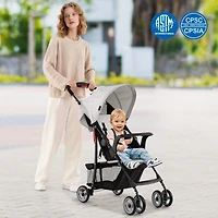 Toddler Travel Stroller for Airplane, Canopy and Adjustable Backrest