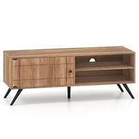 TV Stand for TVs up to 55" Mid Century Modern Entertainment Center, Storage Cabinet - Oak