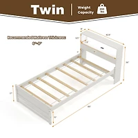 Twin Bed Frame, Storage Headboard and Charging Station