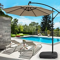 Fillable Universal Offset Umbrella Base, Cross Base and Wheels - Black