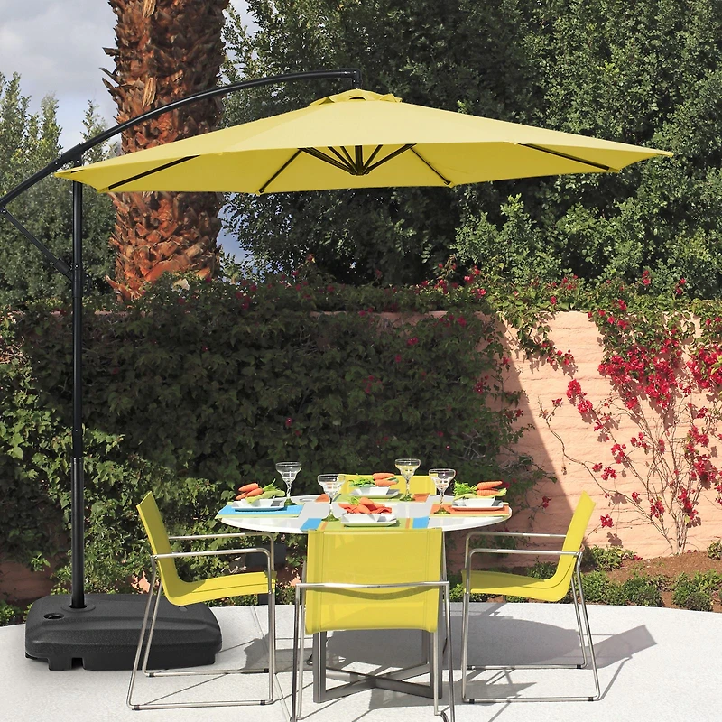 Fillable Universal Offset Umbrella Base, Cross Base and Wheels - Black