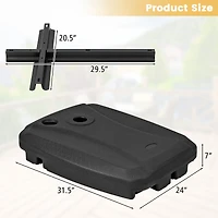 Fillable Universal Offset Umbrella Base, Cross Base and Wheels - Black