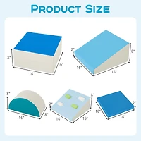 Ensemble de jeux souples 6 pièces pour tout-petits avec triangle d'escalade et rampe