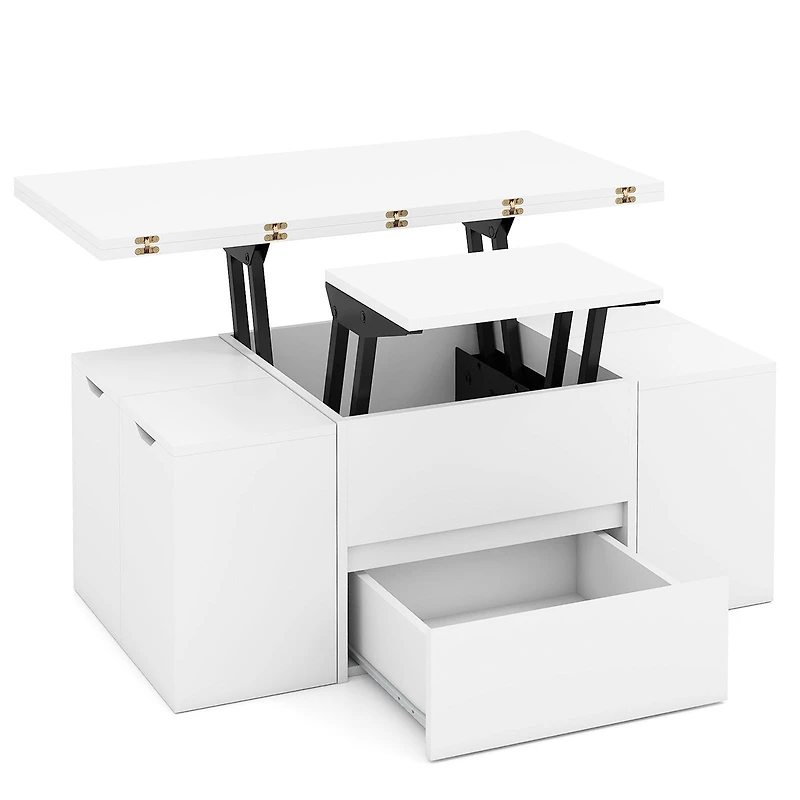 Table basse extensible 3 en 1 avec plateau relevable