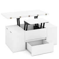 Table basse extensible 3 en 1 avec plateau relevable