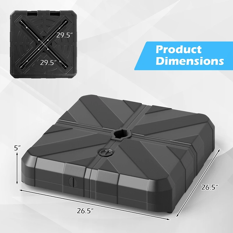 Weighted Offset Umbrella Base, Cross Bracket and Cut-out Handles