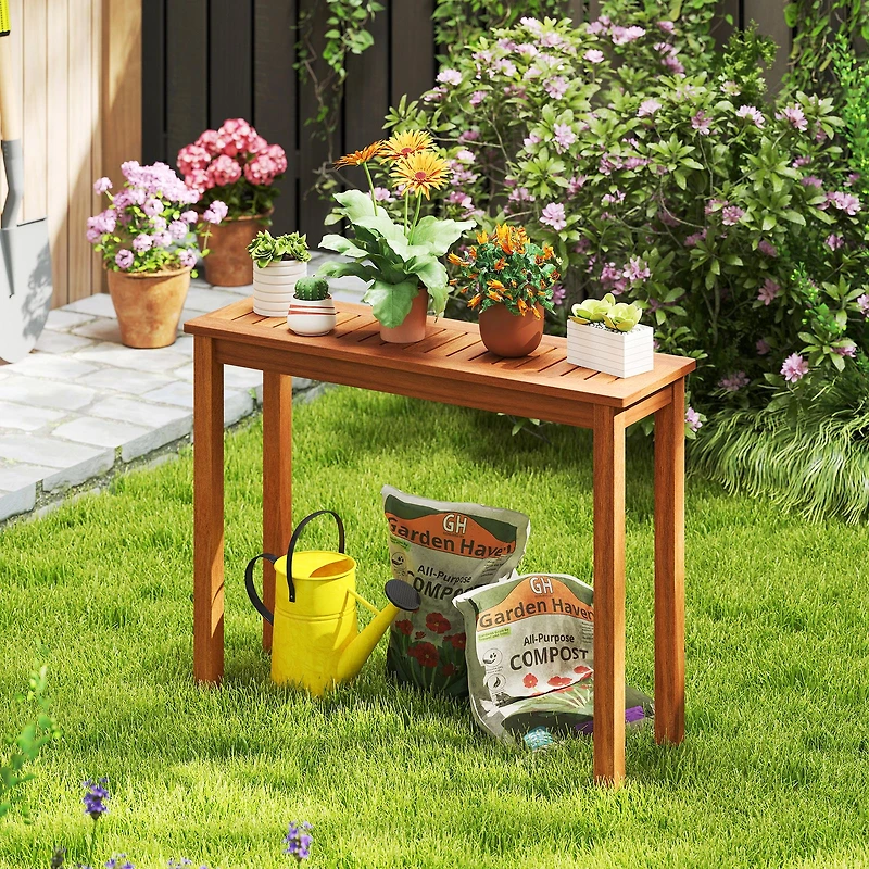 Wooden Plant Stand Outdoor Indoor Solid Wood Flower Pot Holder Display Shelf