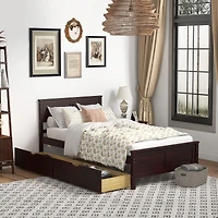 Twin Bed Frame, Storage Drawers