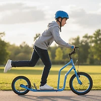 Youth Scooter, Adjustable Handlebar and Inflatable Wheels for Age 8+ Years Old