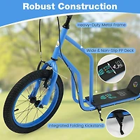 Youth Scooter, Adjustable Handlebar and Inflatable Wheels for Age 8+ Years Old