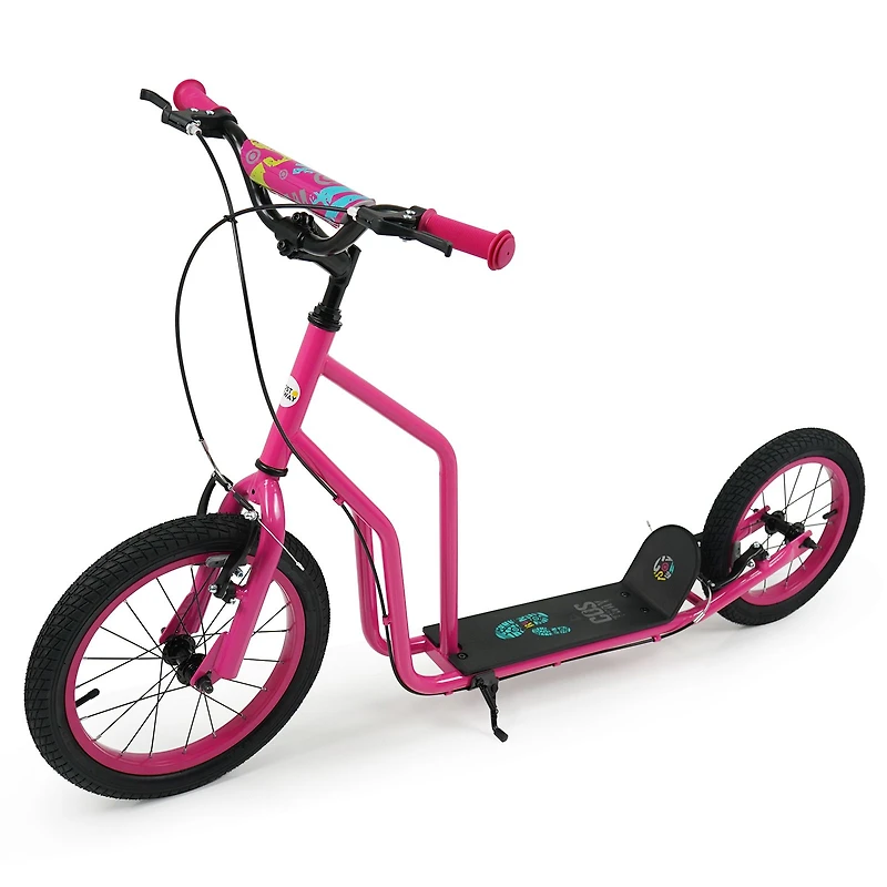 Youth Scooter, Adjustable Handlebar and Inflatable Wheels for Age 8+ Years Old