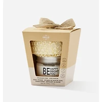Coffret cadeau d'exfoliation au sucre et d'éponge de bain sans parfum