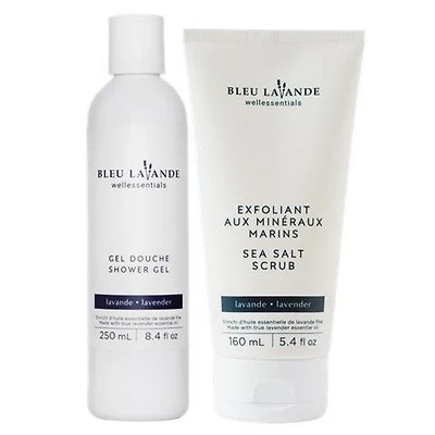 Bleu Lavande Gel douche et exfoliant au sel marin