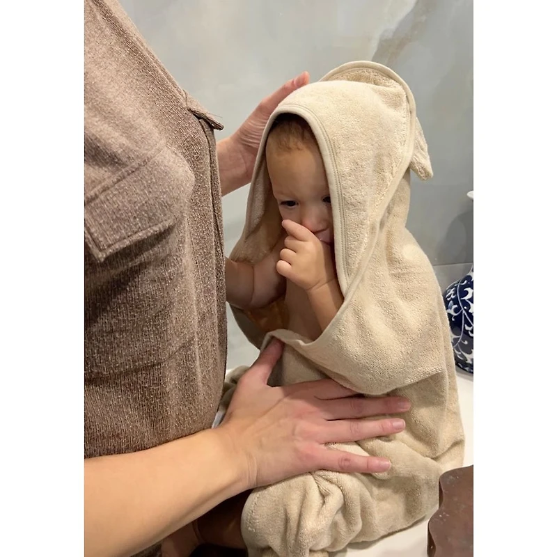 Ensemble de 3 Capes de bain pour bébé en coton biologique par Beba