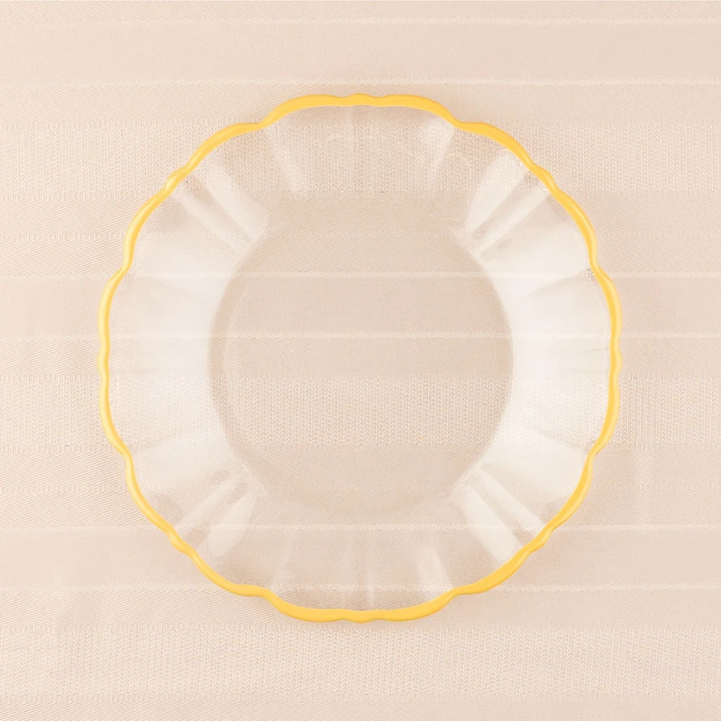 Elegance Yellow Rim Dessert Plate - 21cm