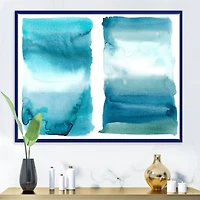 Ocean Blue Aquatic Abstract Impression I Canvas Wall Art Print