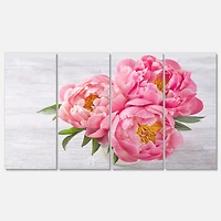 Bunch of Peony Flowers Vase  Canvas Wall Art