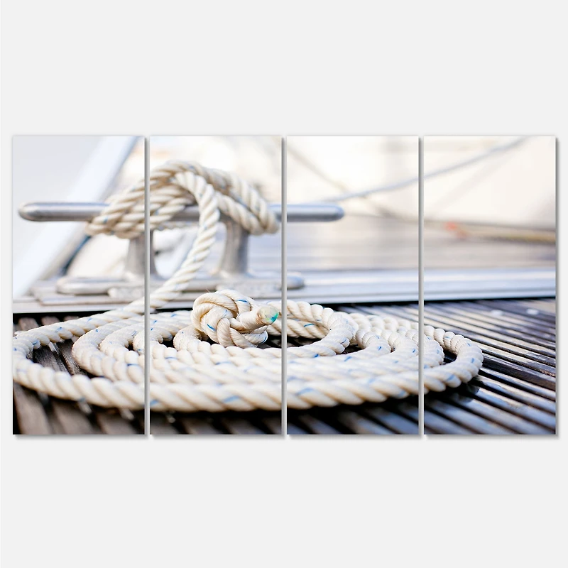 White Nautical Mooring Rope Canvas Wall Art Panels