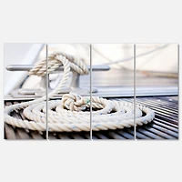 White Nautical Mooring Rope Canvas Wall Art Panels