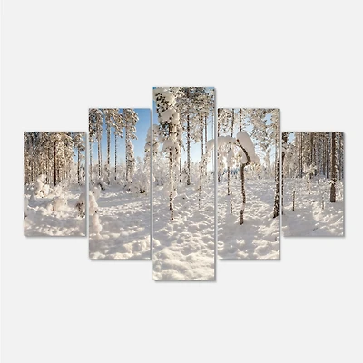 Winter Snow Covered Wood  Canvas Wall Art
