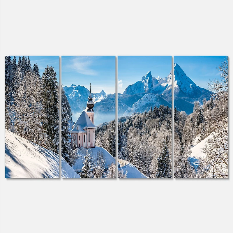 Winter the Bavarian Alps Canvas Wall Art - Panels
