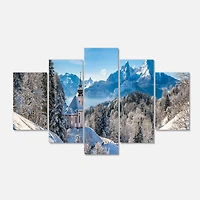 Winter the Bavarian Alps Canvas Wall Art - Panels
