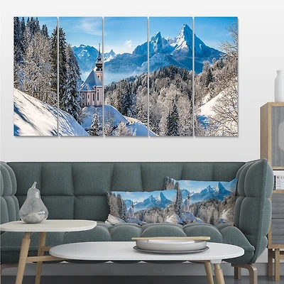 Winter the Bavarian Alps Canvas Wall Art - Panels
