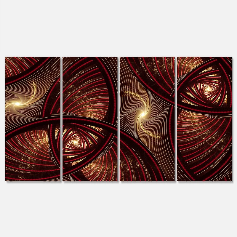Brown Symmetrical Fractal Pattern Canvas Wall Art