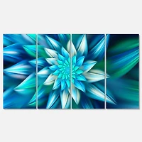 Huge Blue Fractal Flower  Canvas Wall Art