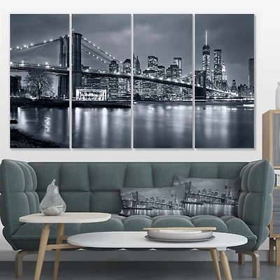 Panorama New York City at Night Canvas Print