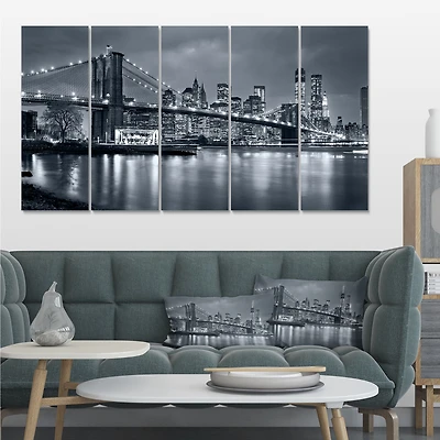 Panorama New York City at Night Canvas Print