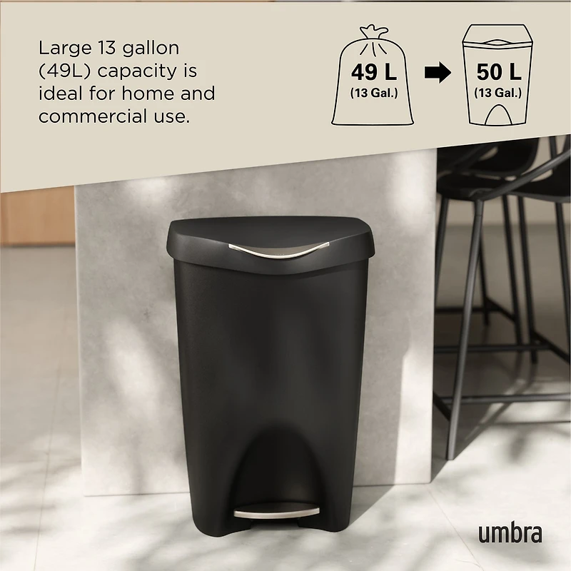 Umbra Brim Step Bin With Lid, 50L