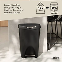Umbra Brim Step Bin With Lid, 50L