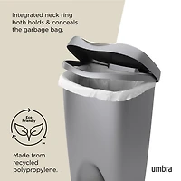 Umbra Brim Step Bin With Lid, 50L - Nickel