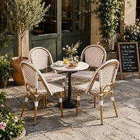 Set of 2 Red & White Outdoor French Bistro Chairs