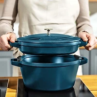 JS GOURMET Stackable Enamelled Cast Iron Pot, Set of 3