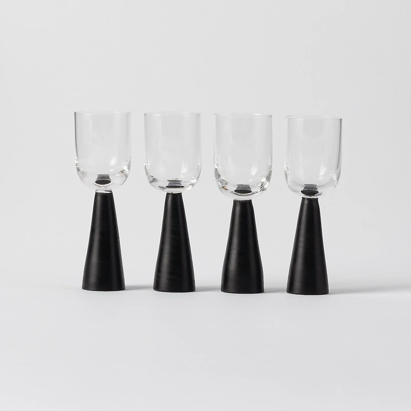 Verre de shot Pyramide, ensemble de 4 - Noir, 40 ml