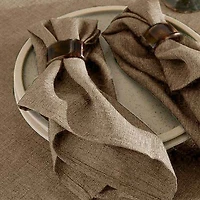 Textured Faux Linen Napkins, Pack of 4