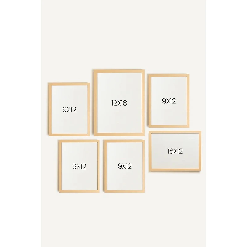 Oleka Petit Bonheur fruité art mural sur toile encadrée, ensemble de 5 - Cadre en bois naturel clair