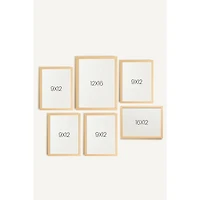 Oleka Petit Bonheur fruité art mural sur toile encadrée, ensemble de 5 - Cadre en bois naturel clair
