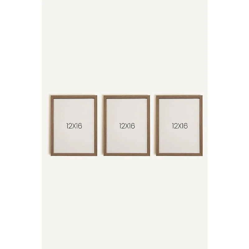 Oleka Safari Mini Framed Canvas Wall Art, Set of 3 - Oak Frame