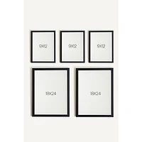 Oleka Rêves du verger Framed Canvas Wall Art, Set of 5 - Black Wood Frame