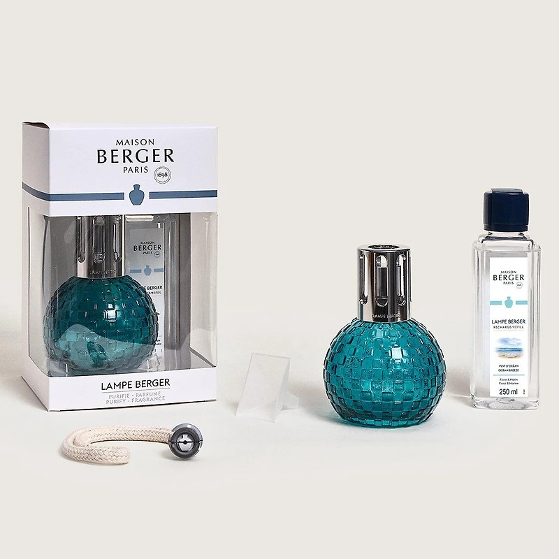 Maison Berger Disco Green Lamp Set with Fragrance - Ocean Breeze