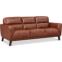 Jake Leather Sofa - Brandy