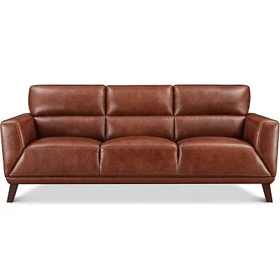 Jake Leather Sofa - Brandy