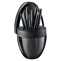 iD3 Black Samurai THE EGG Knife Block 9-Piece Black